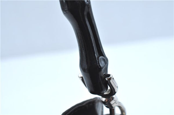 Authentic GUCCI Bamboo 2Way Shoulder Bag Nylon Leather 0011638 Khaki Green J9610