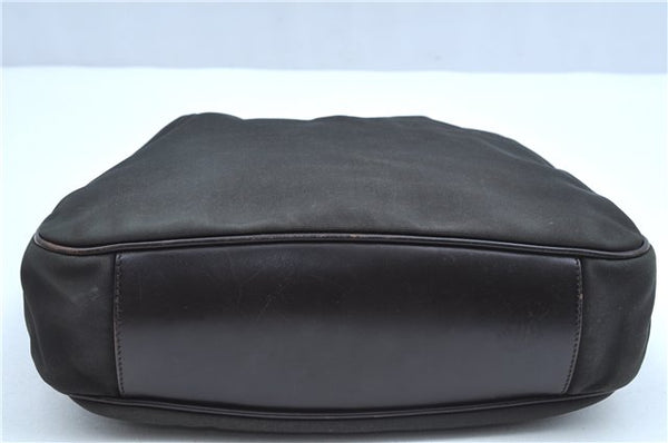 Authentic GUCCI Bamboo 2Way Shoulder Bag Nylon Leather 0011638 Khaki Green J9610