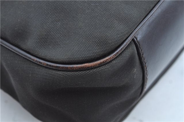 Authentic GUCCI Bamboo 2Way Shoulder Bag Nylon Leather 0011638 Khaki Green J9610