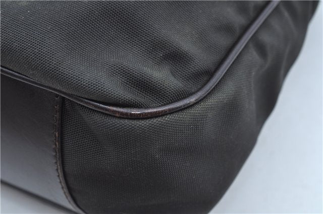 Authentic GUCCI Bamboo 2Way Shoulder Bag Nylon Leather 0011638 Khaki Green J9610