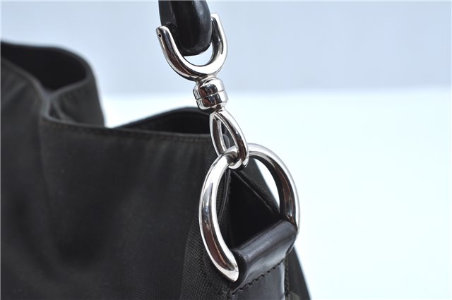 Authentic GUCCI Bamboo 2Way Shoulder Bag Nylon Leather 0011638 Khaki Green J9610