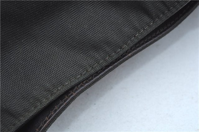 Authentic GUCCI Bamboo 2Way Shoulder Bag Nylon Leather 0011638 Khaki Green J9610