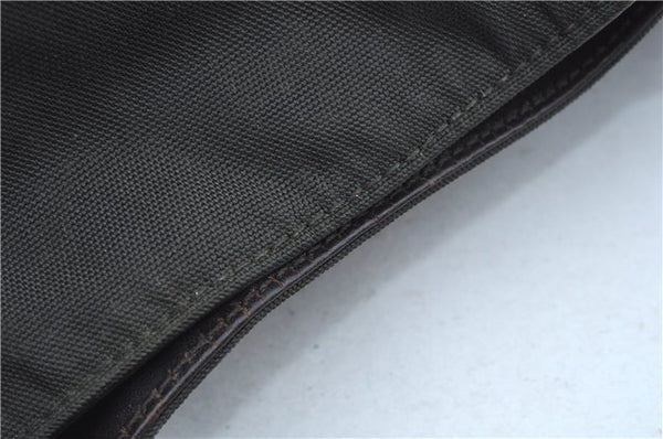 Authentic GUCCI Bamboo 2Way Shoulder Bag Nylon Leather 0011638 Khaki Green J9610