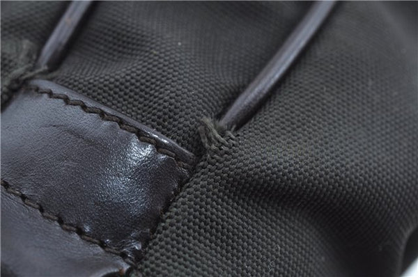 Authentic GUCCI Bamboo 2Way Shoulder Bag Nylon Leather 0011638 Khaki Green J9610