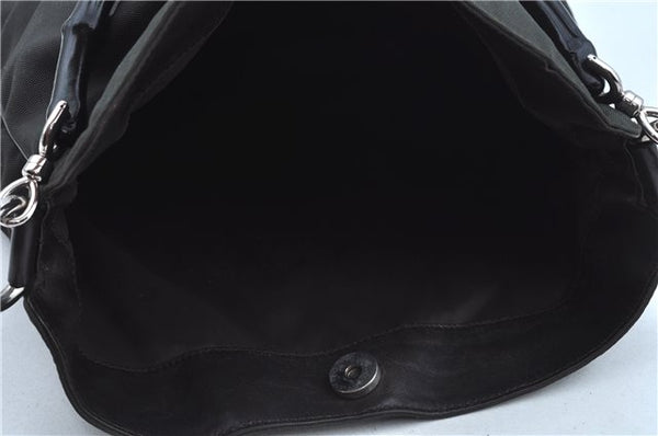 Authentic GUCCI Bamboo 2Way Shoulder Bag Nylon Leather 0011638 Khaki Green J9610