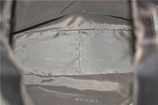 Authentic GUCCI Bamboo 2Way Shoulder Bag Nylon Leather 0011638 Khaki Green J9610