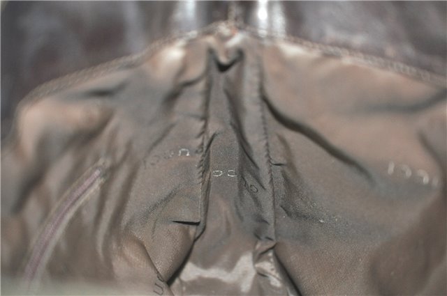 Authentic GUCCI Bamboo 2Way Shoulder Bag Nylon Leather 0011638 Khaki Green J9610