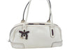 Authentic GUCCI SherryLine Princy Ribbon Shoulder Bag Leather 161720 Ivory J9613