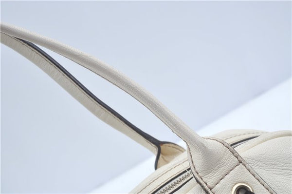 Authentic GUCCI SherryLine Princy Ribbon Shoulder Bag Leather 161720 Ivory J9613