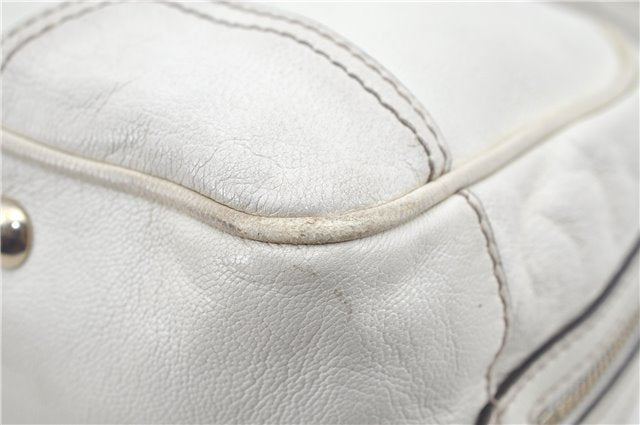 Authentic GUCCI SherryLine Princy Ribbon Shoulder Bag Leather 161720 Ivory J9613