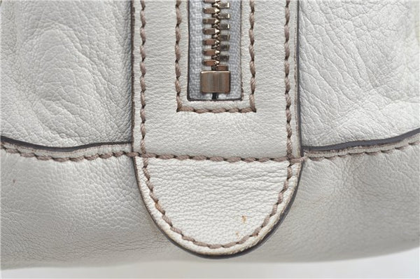 Authentic GUCCI SherryLine Princy Ribbon Shoulder Bag Leather 161720 Ivory J9613
