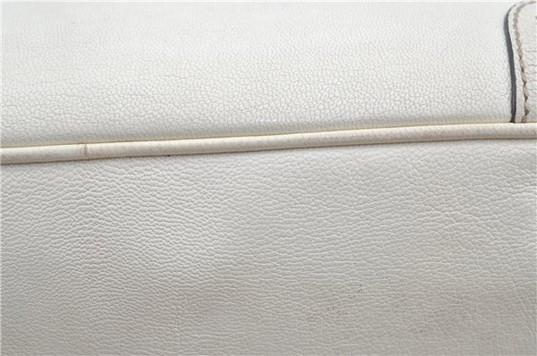 Authentic GUCCI SherryLine Princy Ribbon Shoulder Bag Leather 161720 Ivory J9613
