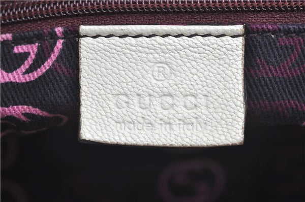 Authentic GUCCI SherryLine Princy Ribbon Shoulder Bag Leather 161720 Ivory J9613