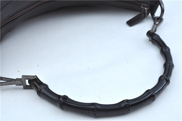 Authentic GUCCI Vintage Bamboo Shoulder Bag Purse Leather 0000531 Brown J9615