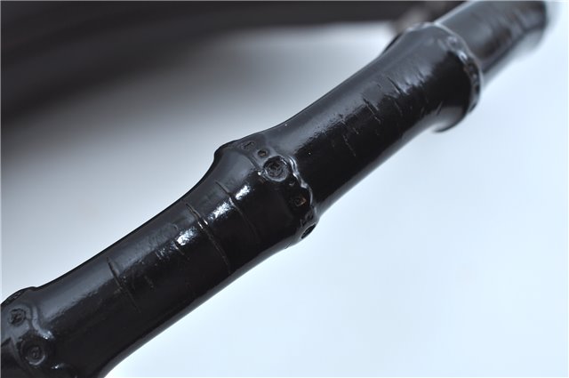 Authentic GUCCI Vintage Bamboo Shoulder Bag Purse Leather 0000531 Brown J9615