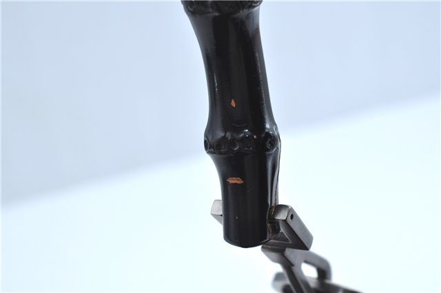 Authentic GUCCI Vintage Bamboo Shoulder Bag Purse Leather 0000531 Brown J9615