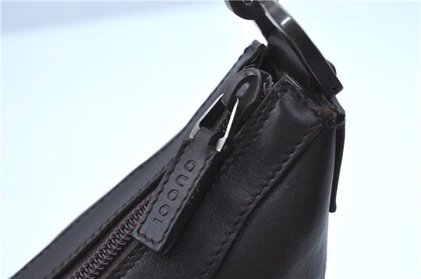 Authentic GUCCI Vintage Bamboo Shoulder Bag Purse Leather 0000531 Brown J9615