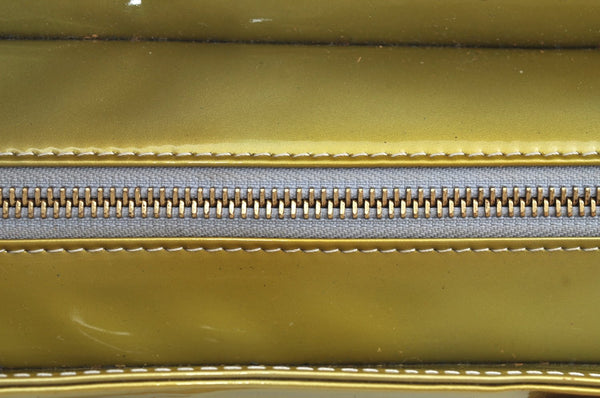 Auth Louis Vuitton Vernis Columbus Shoulder Tote Bag Light Green LV Junk J9617