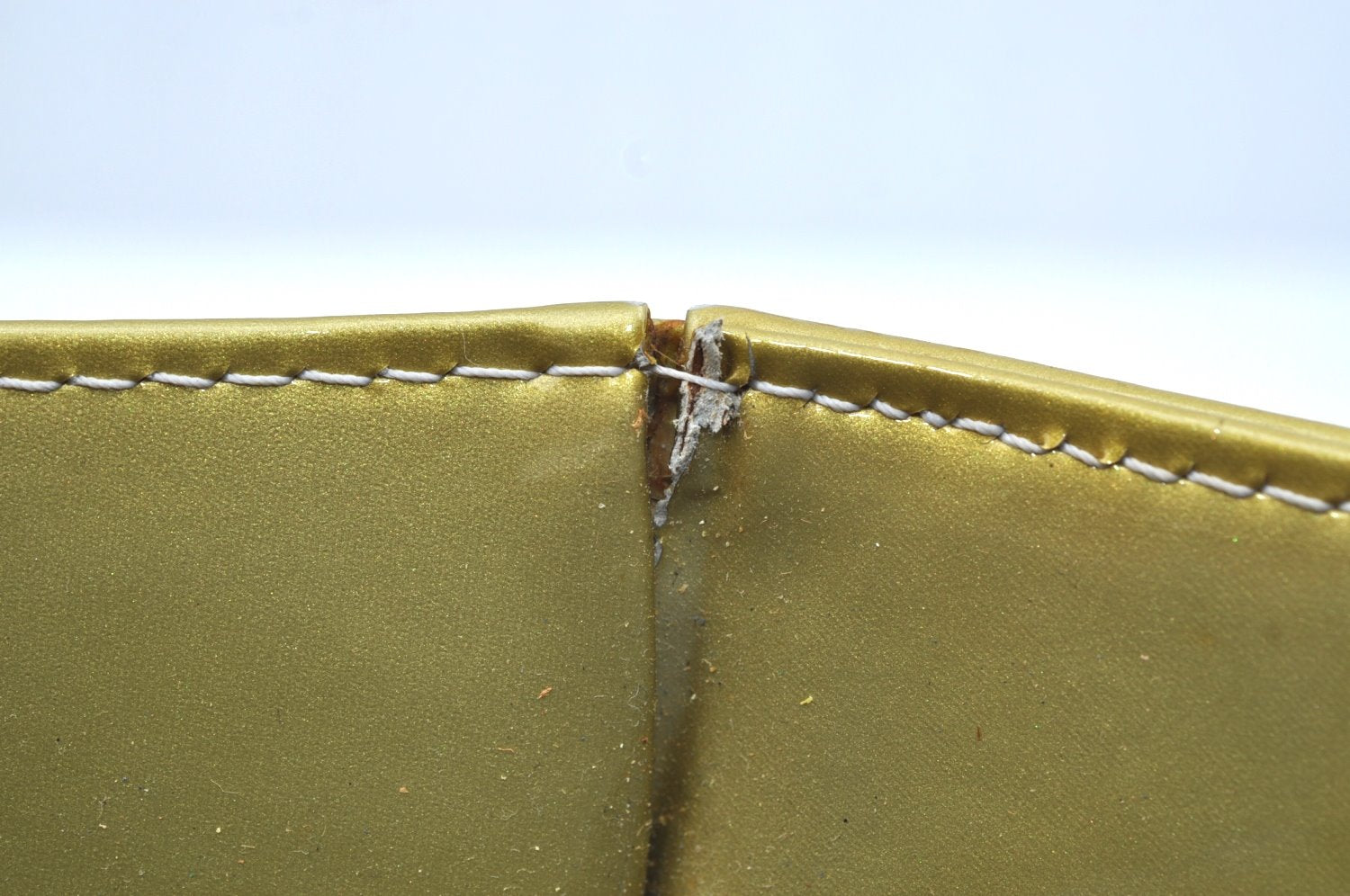 Auth Louis Vuitton Vernis Columbus Shoulder Tote Bag Light Green LV Junk J9617