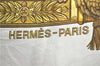 Authentic HERMES Carre 90 Scarf "GRAND UNIFORME" Silk Ivory J9622