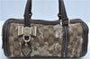 Authentic GUCCI GG Crystal Ribbon Hand Boston Bag PVC Leather 181485 Brown J9623