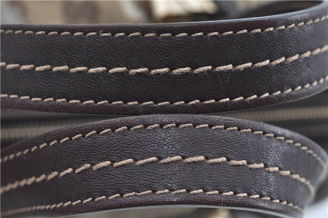 Authentic GUCCI GG Crystal Ribbon Hand Boston Bag PVC Leather 181485 Brown J9623