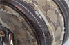 Authentic GUCCI GG Crystal Ribbon Hand Boston Bag PVC Leather 181485 Brown J9623