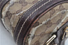 Authentic GUCCI GG Crystal Ribbon Hand Boston Bag PVC Leather 181485 Brown J9623
