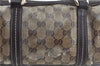 Authentic GUCCI GG Crystal Ribbon Hand Boston Bag PVC Leather 181485 Brown J9623