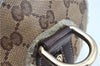 Authentic GUCCI GG Crystal Ribbon Hand Boston Bag PVC Leather 181485 Brown J9623