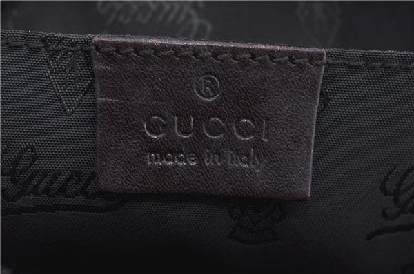 Authentic GUCCI GG Crystal Ribbon Hand Boston Bag PVC Leather 181485 Brown J9623