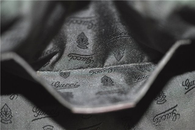 Authentic GUCCI GG Crystal Ribbon Hand Boston Bag PVC Leather 181485 Brown J9623