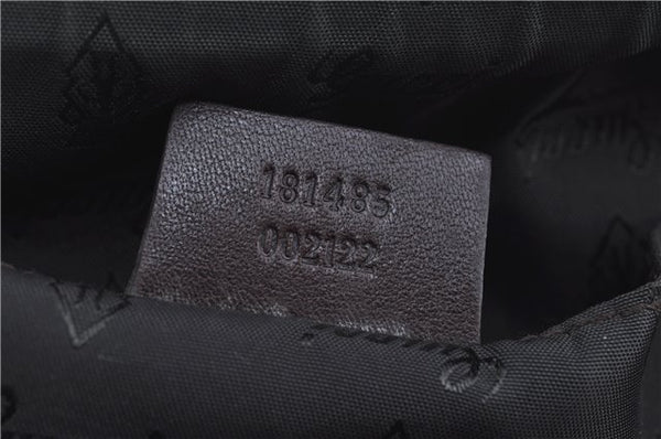 Authentic GUCCI GG Crystal Ribbon Hand Boston Bag PVC Leather 181485 Brown J9623