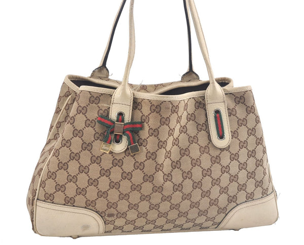 Gucci Beige/Off White GG Canvas And Leather Princy Compact Trifold