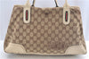 Authentic GUCCI Sherry Line Princy Ribbon Tote Bag GG Canvas 163805 Brown J9624
