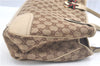 Authentic GUCCI Sherry Line Princy Ribbon Tote Bag GG Canvas 163805 Brown J9624