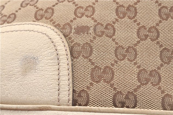 Authentic GUCCI Sherry Line Princy Ribbon Tote Bag GG Canvas 163805 Brown J9624
