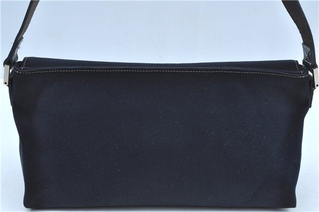 Authentic FENDI Vintage Shoulder Hand Bag Purse Canvas Leather Navy Blue J9628