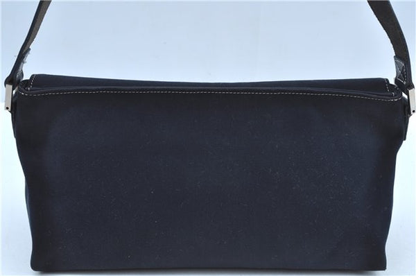 Authentic FENDI Vintage Shoulder Hand Bag Purse Canvas Leather Navy Blue J9628