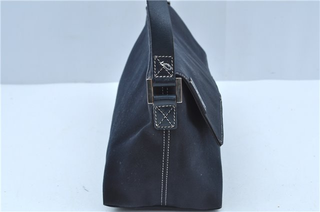 Authentic FENDI Vintage Shoulder Hand Bag Purse Canvas Leather Navy Blue J9628