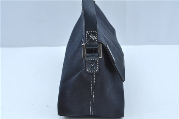 Authentic FENDI Vintage Shoulder Hand Bag Purse Canvas Leather Navy Blue J9628