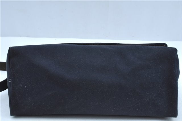 Authentic FENDI Vintage Shoulder Hand Bag Purse Canvas Leather Navy Blue J9628