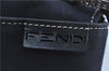Authentic FENDI Vintage Shoulder Hand Bag Purse Canvas Leather Navy Blue J9628