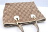 Authentic GUCCI Eclipse Hand Tote Bag GG Canvas Leather 120844 Brown Ivory J9633