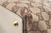 Authentic GUCCI Eclipse Hand Tote Bag GG Canvas Leather 120844 Brown Ivory J9633
