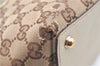 Authentic GUCCI Eclipse Hand Tote Bag GG Canvas Leather 120844 Brown Ivory J9633