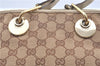 Authentic GUCCI Eclipse Hand Tote Bag GG Canvas Leather 120844 Brown Ivory J9633