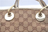 Authentic GUCCI Eclipse Hand Tote Bag GG Canvas Leather 120844 Brown Ivory J9633