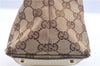 Authentic GUCCI Eclipse Hand Tote Bag GG Canvas Leather 120844 Brown Ivory J9633