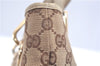 Authentic GUCCI Eclipse Hand Tote Bag GG Canvas Leather 120844 Brown Ivory J9633